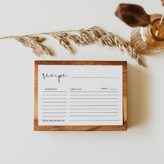 STELLA Minimalist Recipe Card Bridal Shower (Creator Uploaded)