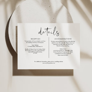 STELLA Minimalist Wedding Details 6.5x4.25 Enclosure Card