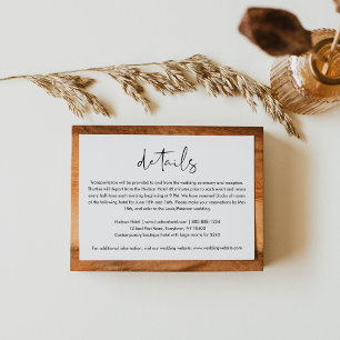 STELLA Minimalist Wedding Details Card, 3.5x5 Enclosure Card