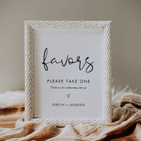 STELLA Minimalist Wedding Favours Sign