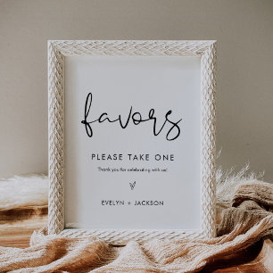 STELLA Minimalist Wedding Favours Sign 