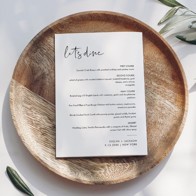 STELLA Minimalist Wedding Menu 5x7 (Creator Uploaded)