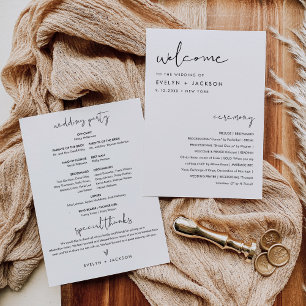 STELLA Minimalist Wedding Program 5x7 Card