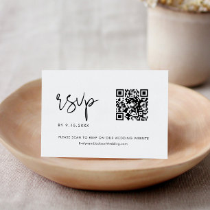 STELLA Minimalist Wedding QR Code RSVP Card