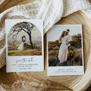 STELLA Modern Edgy Arch Photo Save The Date Invitation