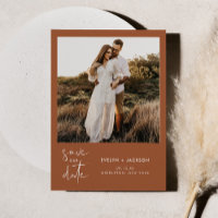 STELLA Modern Edgy Photo Save The Date Rust