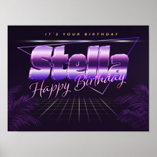 Stella Name First name lila retro Poster Birthday
