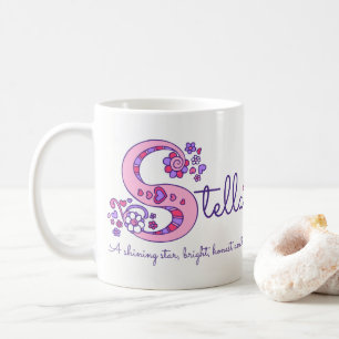 Stella name meaning decorative S monogram mug