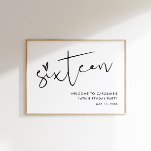 STELLA Sweet 16 Birthday Welcome Sign Poster