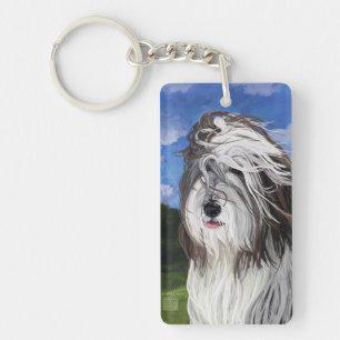 Stella the English Sheep Dog Key Ring