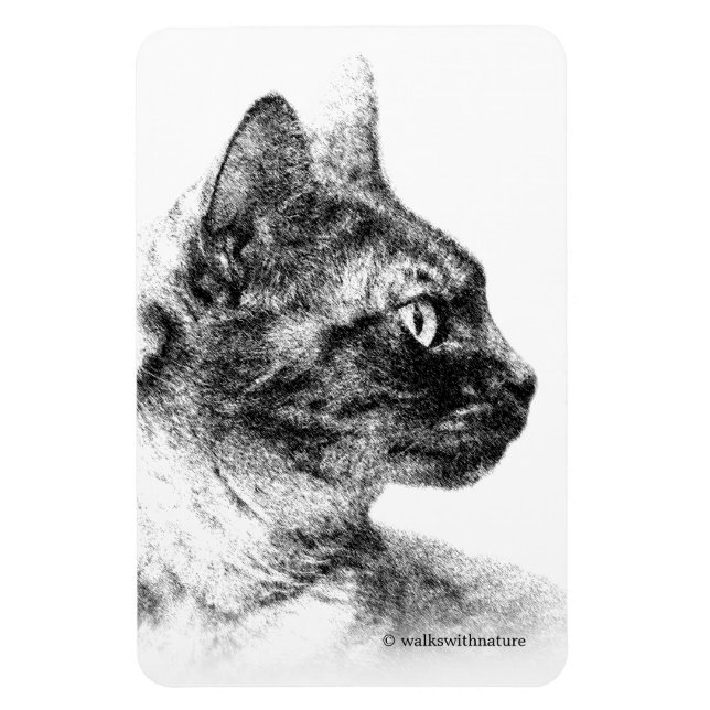 Stella the Grey Cat Magnet (Vertical)
