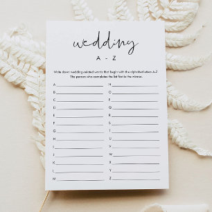 STELLA Wedding A-Z Bridal Shower Game Card