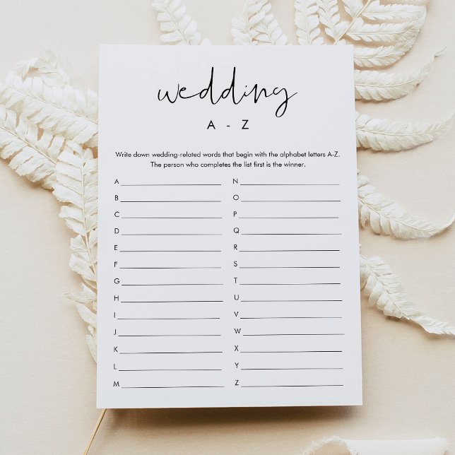 STELLA Wedding A-Z Bridal Shower Game Card (Creator Uploaded)