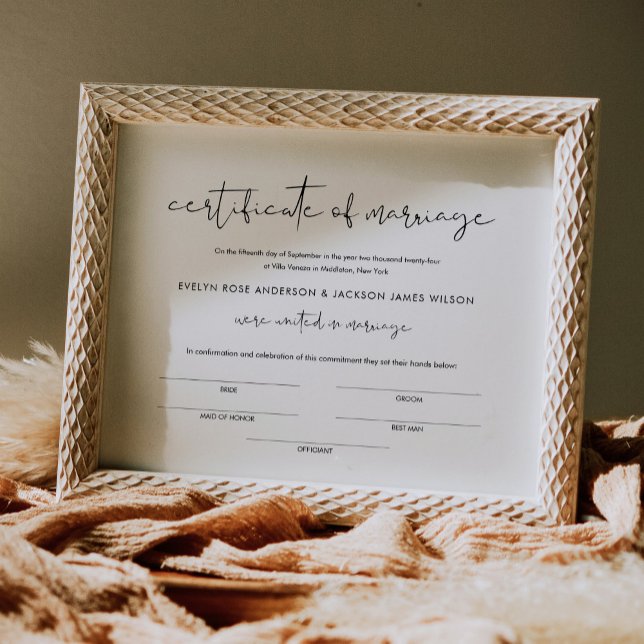 STELLA Wedding Certificate Of Marriage 8x10 Poster (Creator Uploaded)