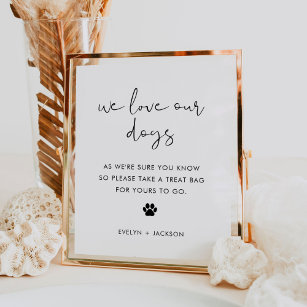 STELLA Wedding Dog Treat Sign, Pet Biscuit Bar Poster
