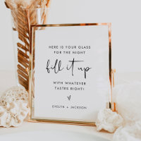 STELLA Wedding Drink Glass Favour Sign