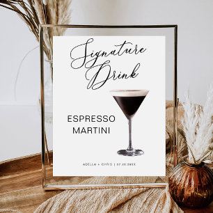 STELLA Wedding Espresso Cocktail Martini Bar Sign