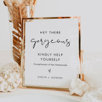 STELLA Wedding Ladies Bathroom Basket Goodies Sign