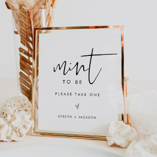 STELLA Wedding Mint To Be Favour Sign