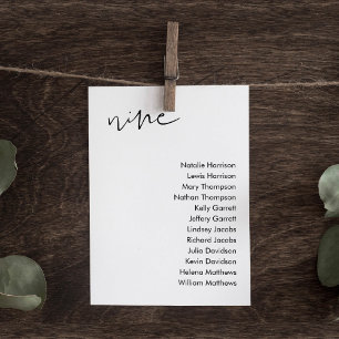STELLA Wedding Seating Card - TABLE 9