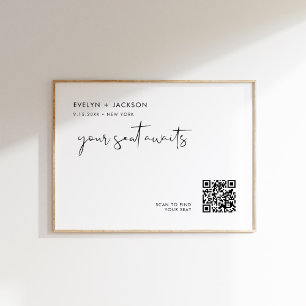 STELLA Wedding Seating Chart QR Code Sign