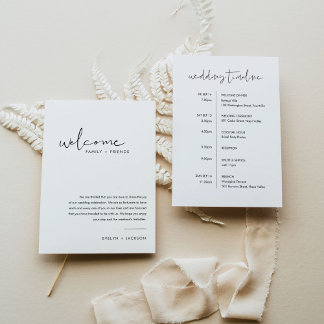 STELLA Wedding Welcome Bag Letter & Timeline Card