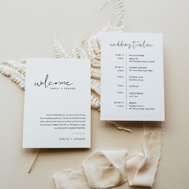STELLA Wedding Welcome Bag Letter & Timeline Card (Creator Uploaded)