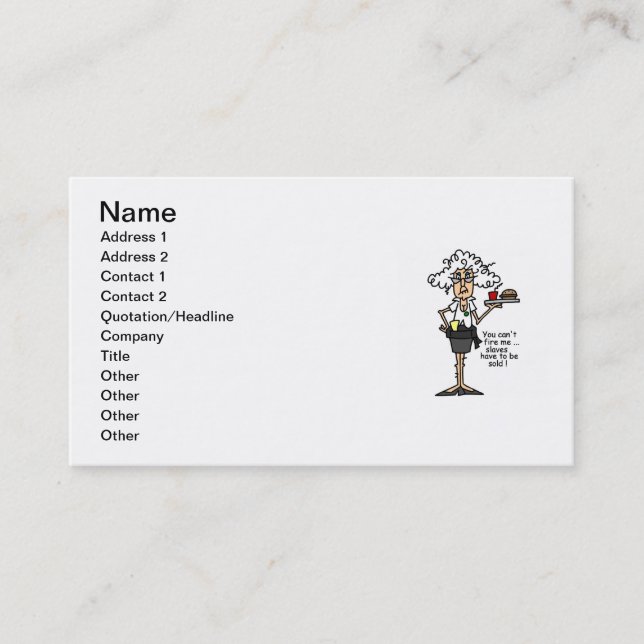 Stella With Attitude Humour Business Card (Front)
