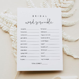 STELLA Word Scramble Bridal Shower Game Card