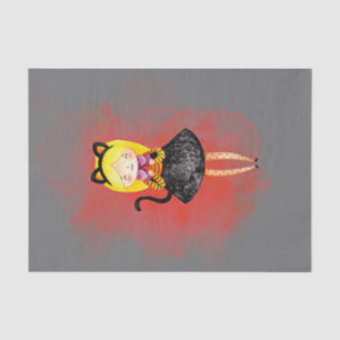 Stellalunarts Cute Girl Halloween Cat Tissue Paper