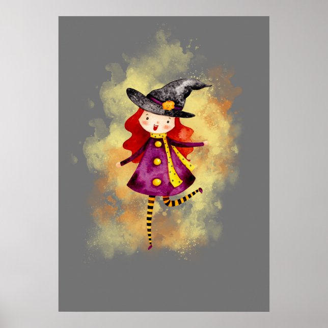 Stellalunarts Halloween Witch Cute Girl Poster (Front)
