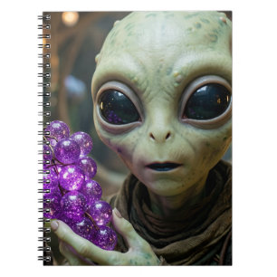 Stellar Alien holding Crystalline Grapes Notebook