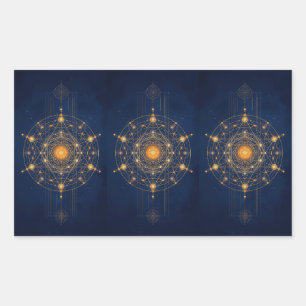 Stellar Alignment: The Geometry of Inner Light Rectangular Sticker