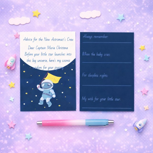 Stellar Arrival Baby Shower  Advice Card (Creator Uploaded)