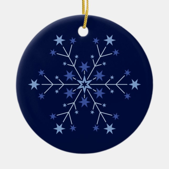 Stellar Beginnings:  Midnight Ceramic Tree Decoration (Front)