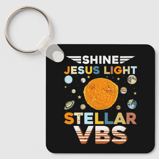 Stellar Bible School VBS Shine Jesus Light Christi Key Ring (Front)