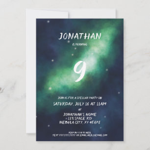 Stellar Birthday Party Invite Deep Space Stars
