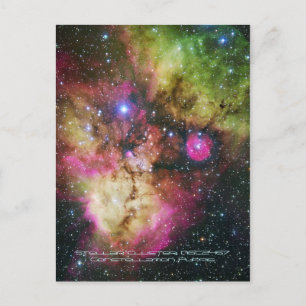 Stellar Cluster - NGC 2467, Constellation Puppis Postcard