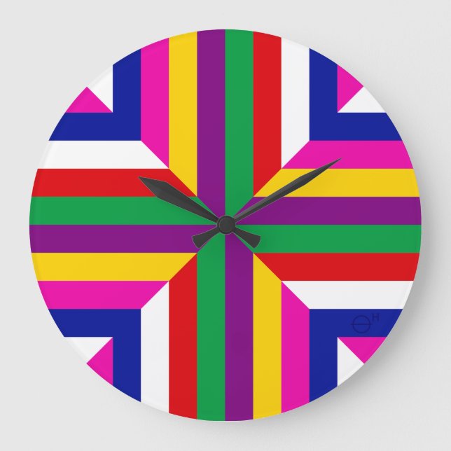 Stellar Cross-Section - Purple/Green - Balanced  Large Clock (Front)
