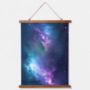 Stellar Illumination: Nebula with Glowing Stars Hanging Tapestry