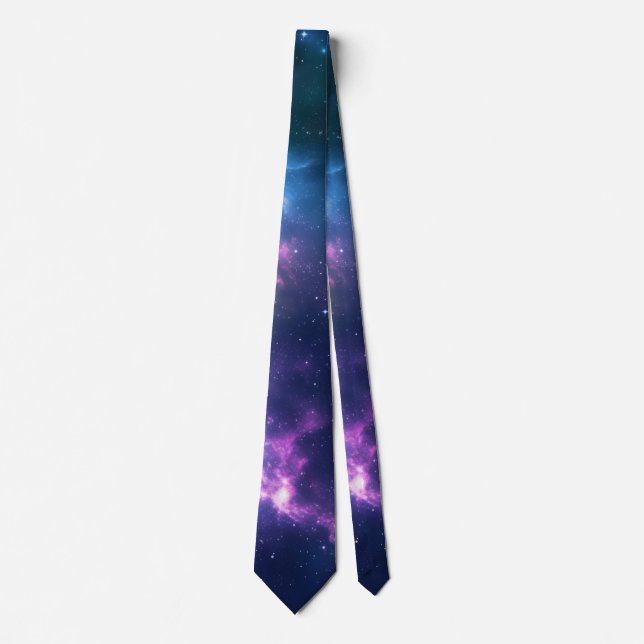 Stellar Illumination: Nebula with Glowing Stars Tie (Front)