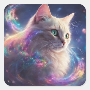 Stellar Kitty- cosmic cat art Square Sticker