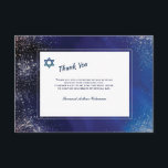 Stellar Night Bar Mitzvah Thank You Card<br><div class="desc">A trendy Bar Mitzvah thank you card for your son's celebration. The Star of David can be dragged to any location, made larger or smaller ( -) or eliminated. (Freevector.com). (Design by Freepik.com). The card is easy to customise with your wording, font and font colour.Not exactly what you're looking for?...</div>