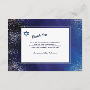 Stellar Night Bar Mitzvah Thank You Card