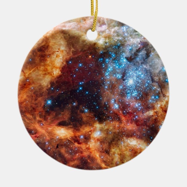 Stellar Nursery R136 Tarantula Nebula NASA Photo Ceramic Tree Decoration (Front)