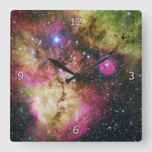 Stellar Nursery, southern constellation of Puppis Square Wall Clock
