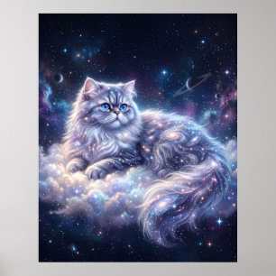 Stellar Persian Cat Cloud of Stars Art Poster