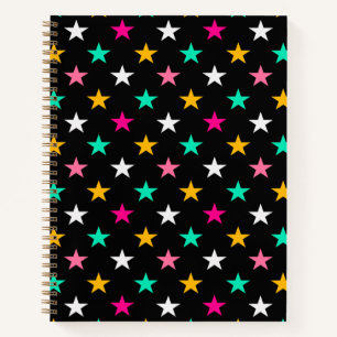 Stellar Pop: Radiant Rhythm on Black Notebook