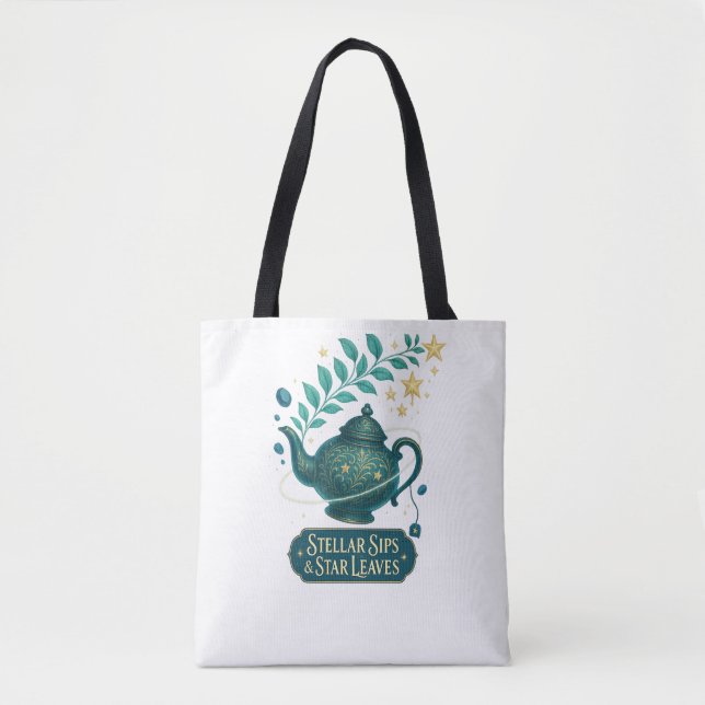 Stellar Sips & Star Leaves Tote Bag (Front)