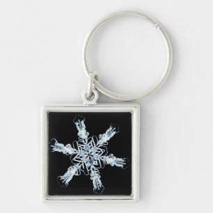 Stellar snow crystal key ring